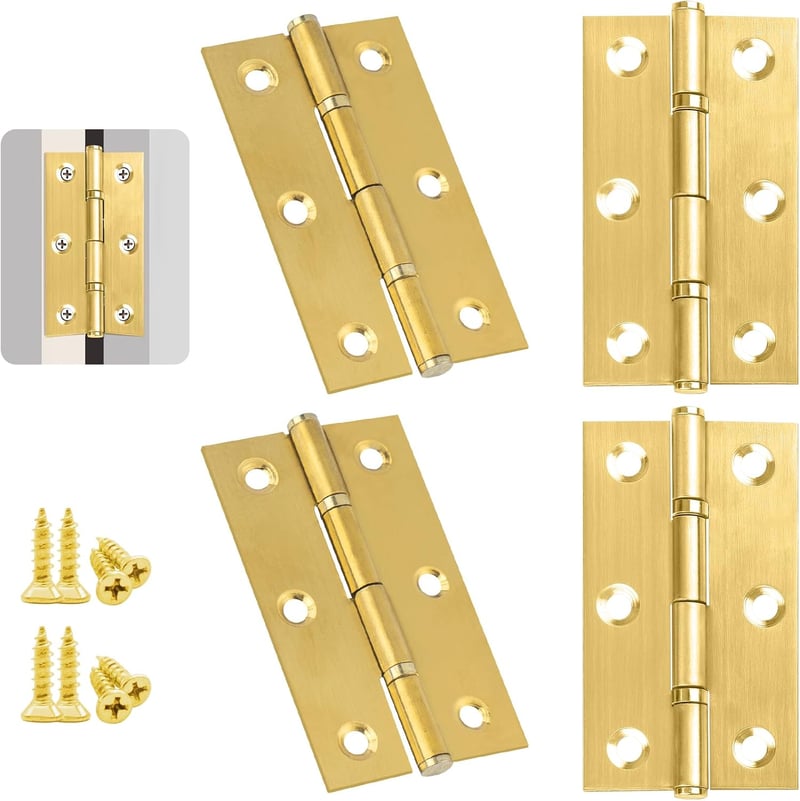 Anstore 4 db arany színű billenő pánt 70x40x1.3 mm csapágyas teherbíró ajtó ablak szekrény zsanér 24 csavarral