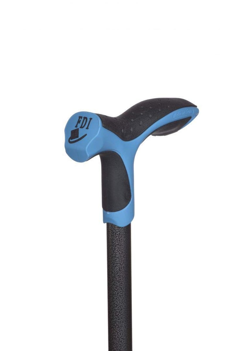 Baston din aluminiu Antar Soft Step albastru, 360 g, dispozitiv de mers ușor cu mâner pentru vârstnici