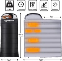 ANTARCTICA GEAR Fűthető Mumia Hálózsák 16000mAh Powerbank Fekete Kemping Utazás 2