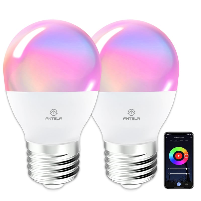 ANTELA Alexa pametna LED žarulja E27 G45 5W 470LM RGB WLAN Smart 2 kom - prigušiva, upravljanje putem aplikacije, kompatibilna s Google Home, 2700K-6500K