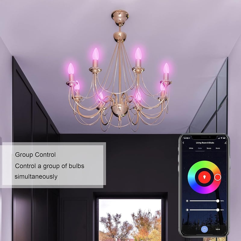 ANTELA E14 LED okos izzó WiFi RGB 16 millió szín távirányító hangvezérlés - E14-2