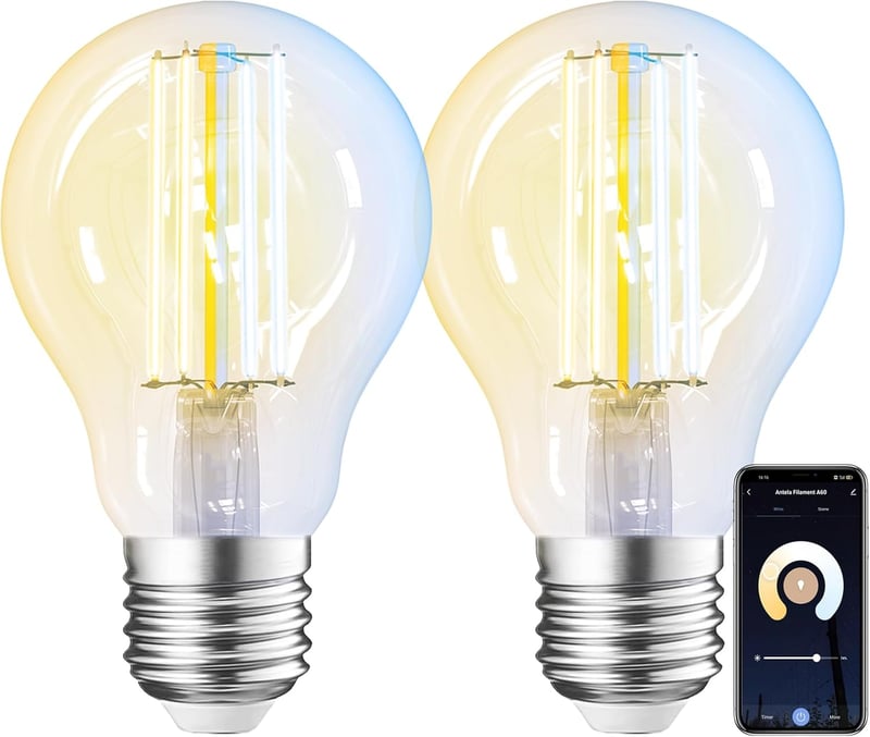 ANTELA E27 7W Smart LED izzó Alexa Google Home kompatibilis 2700K-6500K dimmer 2db