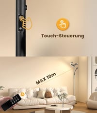 ANTENLICHT Fekete Állólámpa LED 27W - Dimmelhető, Forgatható Olvasólámpával, 4 Színhőmérséklettel, Távirányítóval, Nappali, Hálószoba, Iroda 3