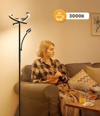 ANTENLICHT Fekete Állólámpa LED 27W - Dimmelhető, Forgatható Olvasólámpával, 4 Színhőmérséklettel, Távirányítóval, Nappali, Hálószoba, Iroda 5