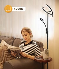 ANTENLICHT Fekete Állólámpa LED 27W - Dimmelhető, Forgatható Olvasólámpával, 4 Színhőmérséklettel, Távirányítóval, Nappali, Hálószoba, Iroda 4