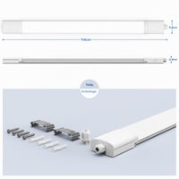 ANTENLICHT LED Nedvességálló Mennyezeti Lámpa 120 cm 36W 3960 lm Hidegfehér 5000K IP65 Vízálló Műhely Iroda Pince Garázs Fehér 3