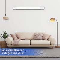 ANTENLICHT LED Nedvességálló Mennyezeti Lámpa 120 cm 36W 3960 lm Hidegfehér 5000K IP65 Vízálló Műhely Iroda Pince Garázs Fehér 8