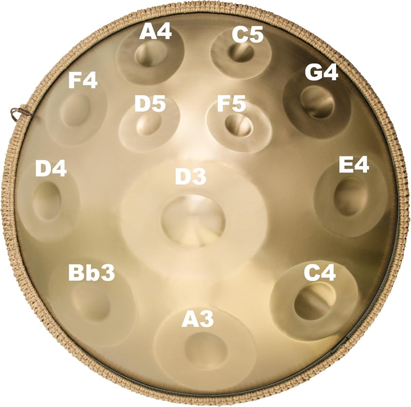 ANTETOK Arany Handpan Dob 440Hz 22 Hüvelyk 12 Hangos D-moll Acél Tongue Drum Meditációhoz Jógához Hangterápiához Tokkal