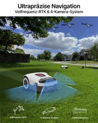 Robotická kosačka ANTHBOT Genie 600E bez obvodového drôtu, 600 – 900 m², RTK a 4K AI videnie, automatické mapovanie, ovládanie cez aplikáciu a 4G, stúpanie 45 %, aku 5