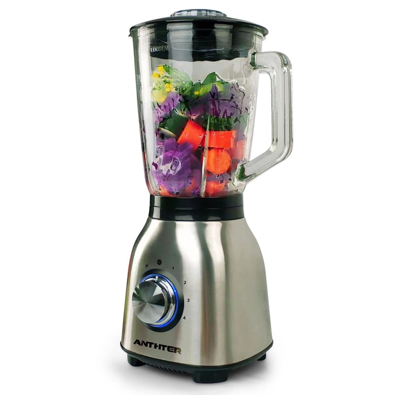 Blender de bucătărie Anthter 1000W cu vas de sticlă de 1,5L - Smoothie, shake și zdrobire de gheață