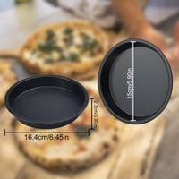 ANTHYTA 4 db-os Pizzasütő Forma Szett - 15 cm Kerek Tapadásmentes Szénacél Sütőtálca Quiche, Pite és Torta Készítéséhez 2