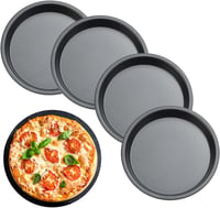 ANTHYTA 4 db-os Pizzasütő Forma Szett - 15 cm Kerek Tapadásmentes Szénacél Sütőtálca Quiche, Pite és Torta Készítéséhez 1