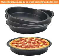 ANTHYTA 4 db-os Pizzasütő Forma Szett - 15 cm Kerek Tapadásmentes Szénacél Sütőtálca Quiche, Pite és Torta Készítéséhez 4