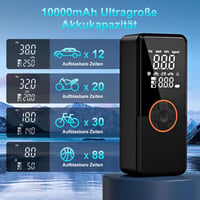 Antifnuo Elektromos Légpumpa 150 PSI, 10000 mAh Akkumulátor, Digitális Kijelző - Black 4