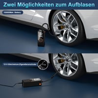 Antifnuo Elektromos Légpumpa 150 PSI, 10000 mAh Akkumulátor, Digitális Kijelző - Black 7