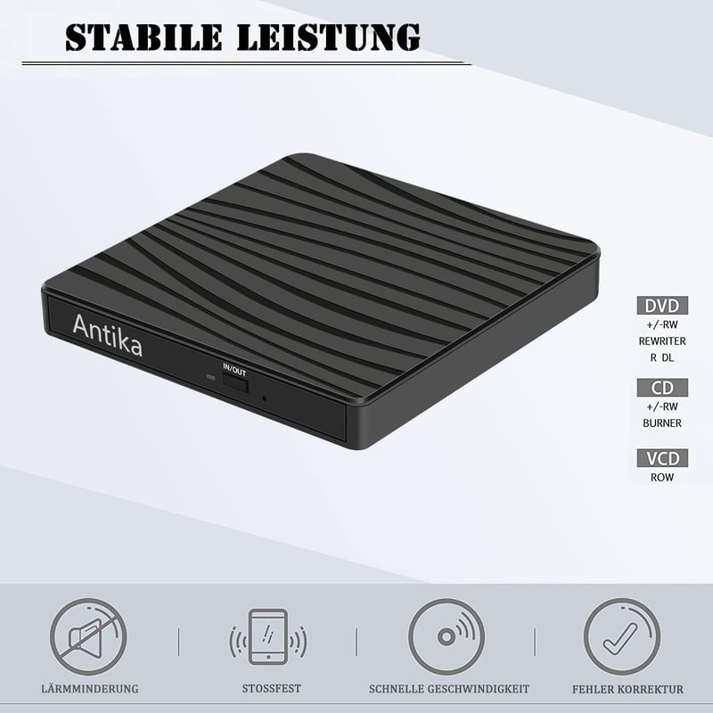 Antika USB 3.0 Type-C Külső DVD Meghajtó Hordozható CD Írógép Laptop Asztali Számítógéphez