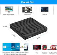 Antika USB 3.0 Type-C Külső DVD Meghajtó Hordozható CD Írógép Laptop Asztali Számítógéphez 3