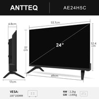 Antteq AE24H5C-Q1 24 colos (60 cm) HD LED TV 12V és 230V adapter, Triple Tuner DVB-C/T2/S2, Dolby Audio, HDMI, USB, SCART, CI+, lakóautóhoz, 7