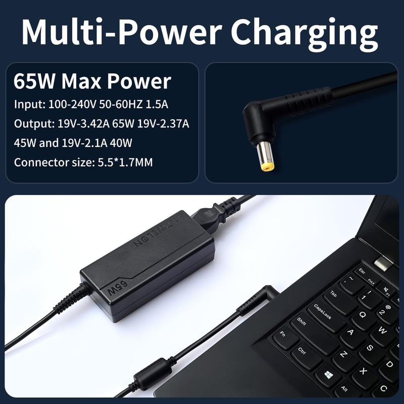 ANTWELON 65W Acer Aspire laptop töltő adapter 5.5x1.7mm csatlakozó
