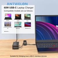 ANTWELON 65W USB-C laptop töltő 20V 3.25A Lenovo ThinkPad Dell XPS HP Asus Acer 3
