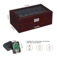 ANWBROAD 12-dielny box na hodinky pre mužov, 2-poschodová drevená skrinka na hodinky, úložný box na 12 hodiniek 3