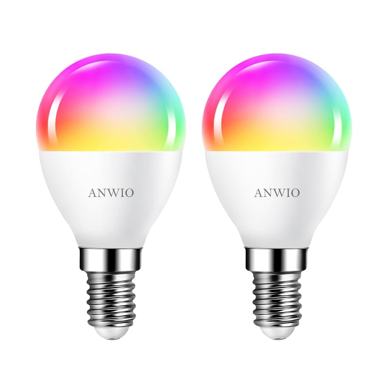ANWIO E14 pametna LED žarulja WiFi/Bluetooth, RGB, 5W, 2 kom.