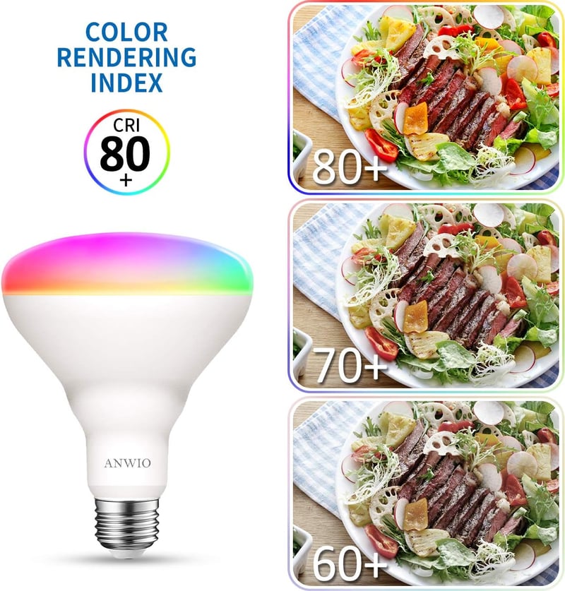 ANWIO E27 WiFi LED okos izzó 9W RGB dimmelhető Alexa Google Home 2db
