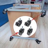 Anyalite irodai szék görgő 1,5 hüvelykes gumikerék minden padlóhoz, parkettabarát, M8x25 mm forgó csapágy 2 fékkel, 4 db 2