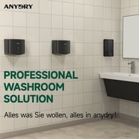 anydry 2630S Kompakt Automata Kézszárító, Falra Szerelhető Elektromos Szárító 1400W 7