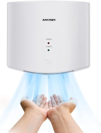 anydry 2630S Kompakt Kézszárító, Automata Falra Szerelhető Elektromos Szárító Fehér 1
