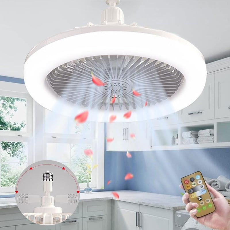 Anyingkai E27 Mennyezeti Ventilátor Lámpa Távirányítóval Szürke 30W
