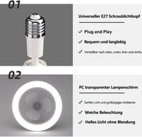 Anyingkai E27 Mennyezeti Ventilátor Lámpa Távirányítóval Szürke 30W 3