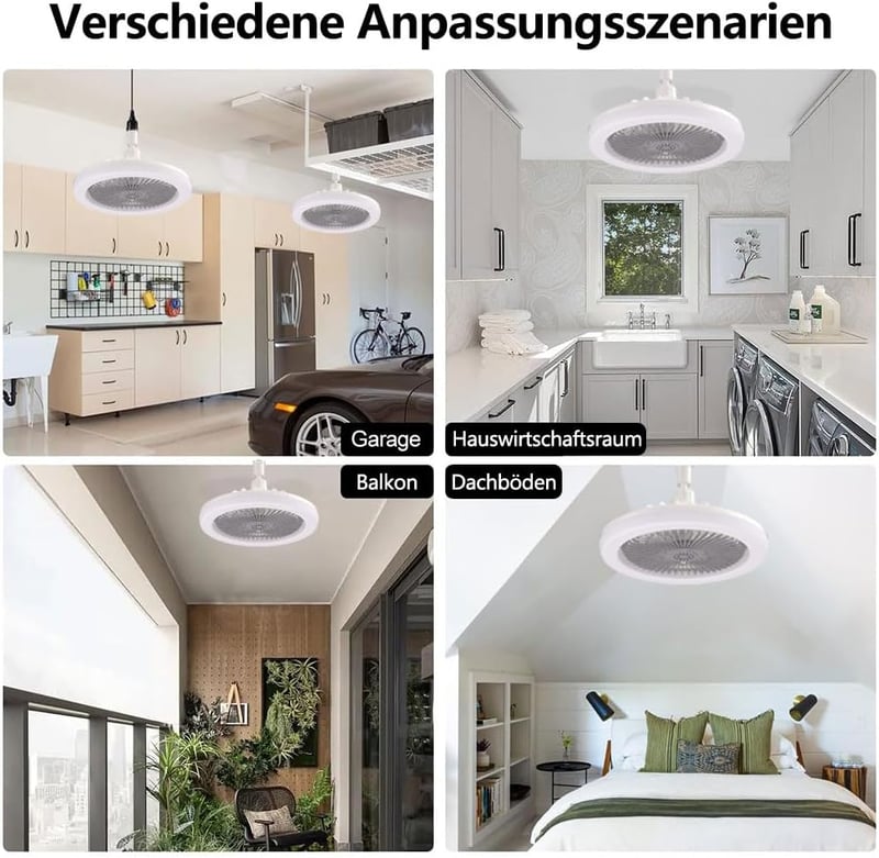 Anyingkai E27 Mennyezeti Ventilátor Lámpa Távirányítóval Szürke 30W