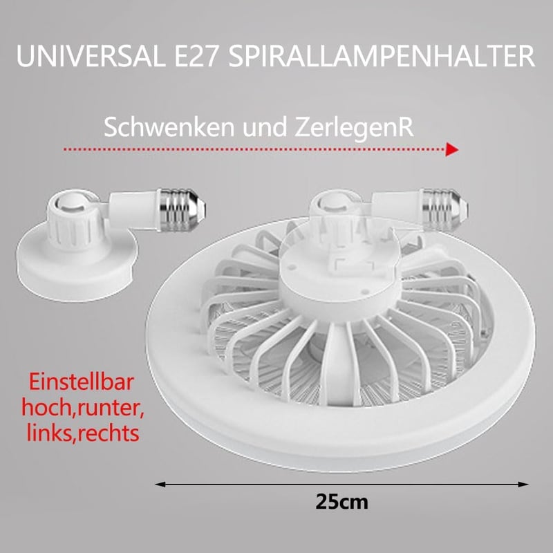 Anyingkai E27 Mennyezeti Ventilátor Lámpa Távirányítóval Szürke 30W