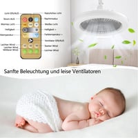 Anyingkai E27 Mennyezeti Ventilátor Lámpa Távirányítóval Szürke 30W 6