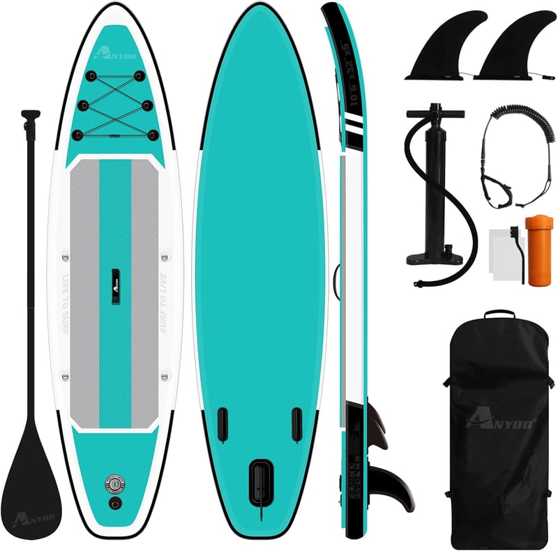 Anyoo Felfújható Stand Up Paddle Board Teljes Szett Táskával és Kiegészítőkkel