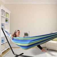 ANYOO Kültéri Pamut Függőágy 210x150cm 200kg Terhelhetőség Hordtáskával 7