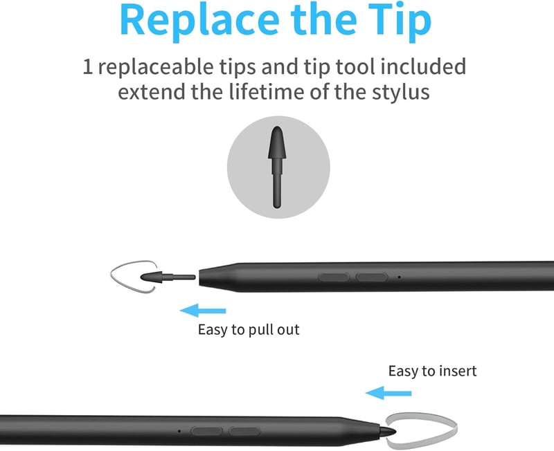 ANYQOO Stylus Pen Microsoft Surface MPP 2.0 4096 nyomásszint mágneses USB-C - Black USB charging, Surface Slim Pen