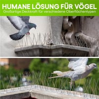 Anytime Garden Rozsdamentes Acél Galambriasztó Tüskék - 3m Hosszú Madárelhárító Rendszer - Egyszerű Összeszerelés - Időjárásálló Védelem Tet 7