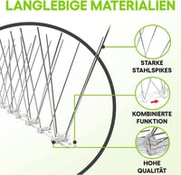Anytime Garden Rozsdamentes Acél Galambriasztó Tüskék - 3m Hosszú Madárelhárító Rendszer - Egyszerű Összeszerelés - Időjárásálló Védelem Tet 4