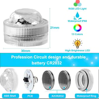 Anzhen 12 db RGB LED vízalatti világítás távirányítóval, medence és akvárium lámpa 3