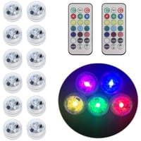 Anzhen RGB LED podvodna svjetla s daljinskim upravljačem - 12 komada 2