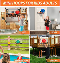 Anzmtosn Mini Kosárlabda Gyűrű Szett 23cm Fali Labdahálóval és Pumpával 6
