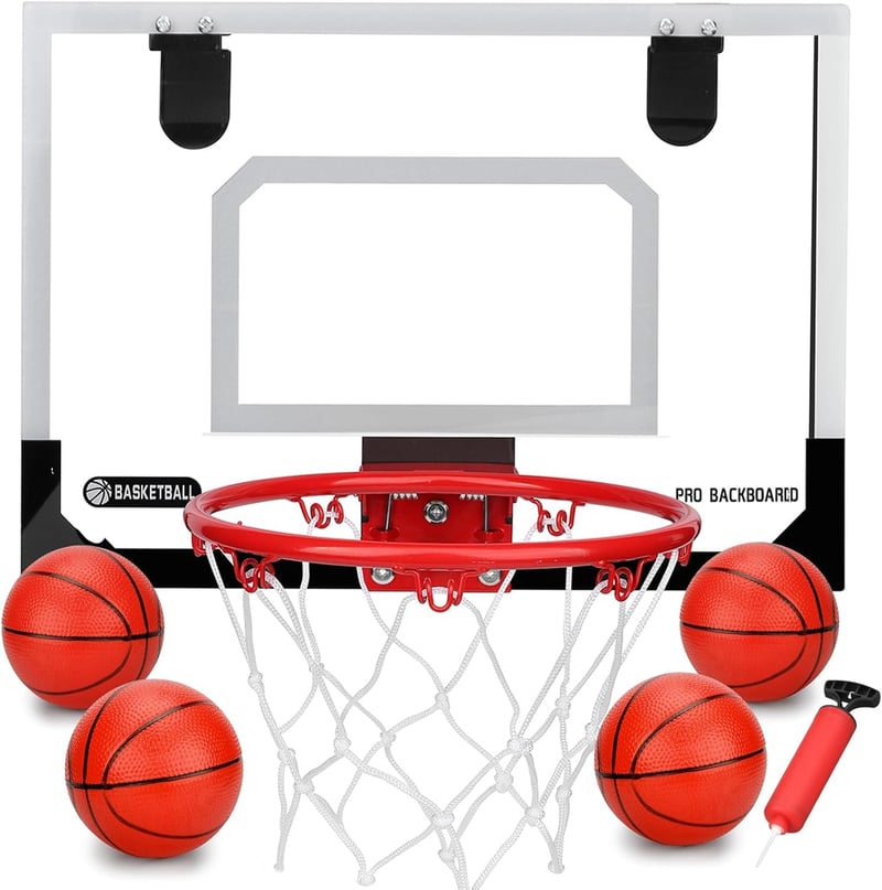 Anzmtosn Mini Kosárlabda Gyűrű Szett 23cm Fali Labdahálóval és Pumpával