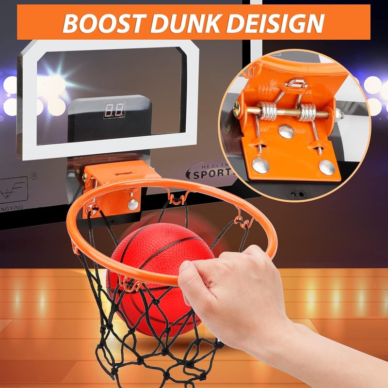 Anzmtosn Mini Kosárlabda Gyűrű Szett 23cm Fali Labdahálóval és Pumpával