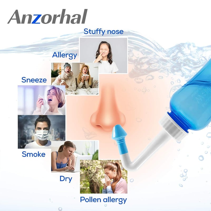 Anzorhal Neti Pot 300ml orrmosó készlet sóval és hőmérővel