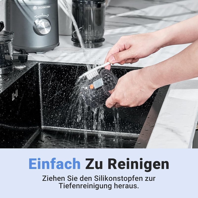 AOBOSI 250W Gyümölcs és Zöldség Centrifuga 103mm Nyílással 1.2L Szürke