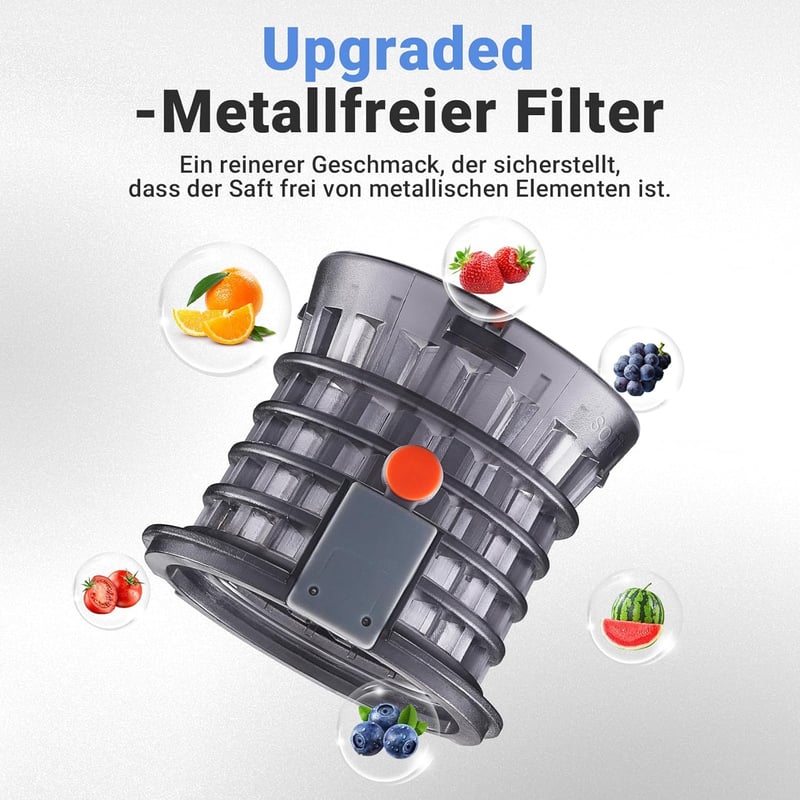 AOBOSI 250W Gyümölcs és Zöldség Centrifuga 103mm Nyílással 1.2L Szürke