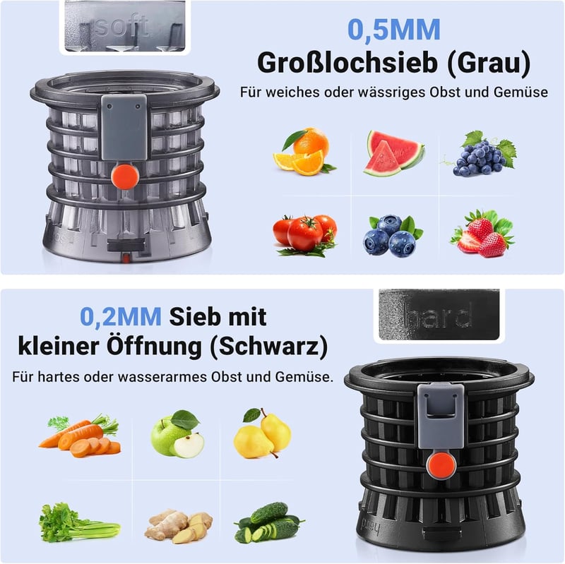 AOBOSI 250W Gyümölcs és Zöldség Centrifuga 103mm Nyílással 1.2L Szürke