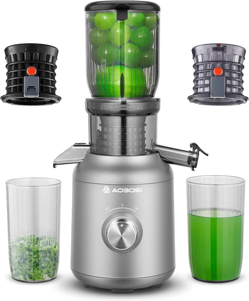 AOBOSI 250W Gyümölcs és Zöldség Centrifuga 103mm Nyílással 1.2L Szürke